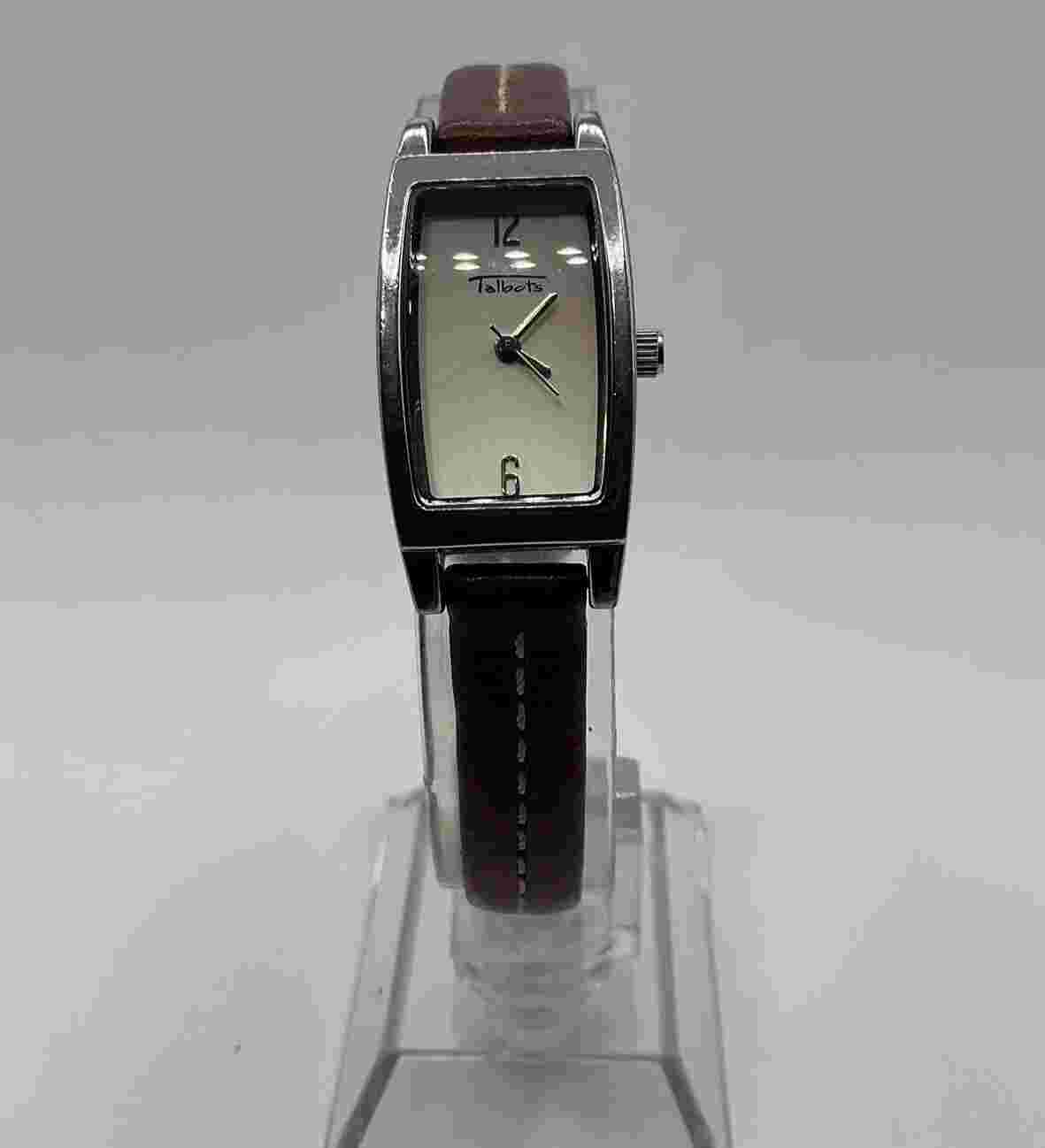 Talbots Womens Watch Brown Stitch Band