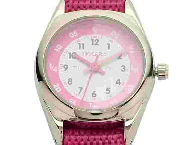 Tikkers Girls Analogue Quartz Watch With Fabric and Canvas Strap TK0119