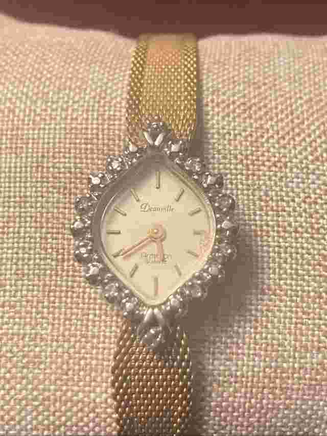 Vintage Wristwatch Deauville Armitron Quartz Diamonds - Womans Fashion Accessory