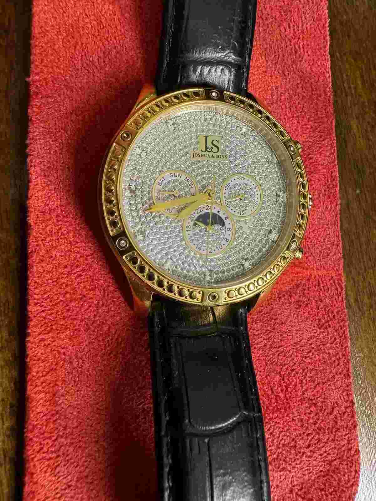 Joshua & Sons Mens Js-41-yg Sparkling Mechanical Multi-function Strap Watch