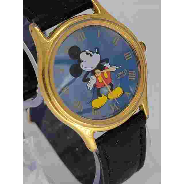 Vintage Lorus Quartz Mickey Mouse Blue Dial Leather Band Watch