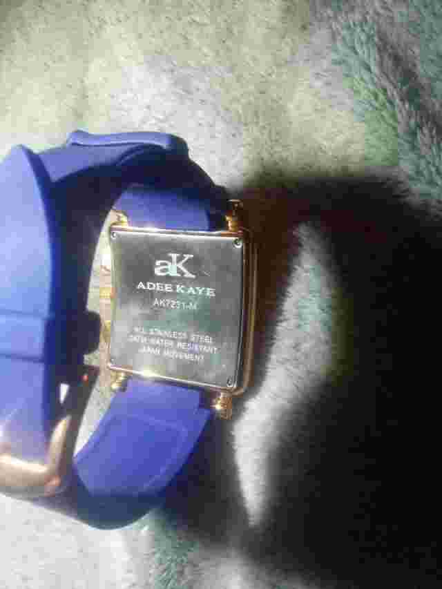 Adee Kaye Mens Watch Chronograph Rose Gold Blue Dial & Strap AK7231-MRG/BU
