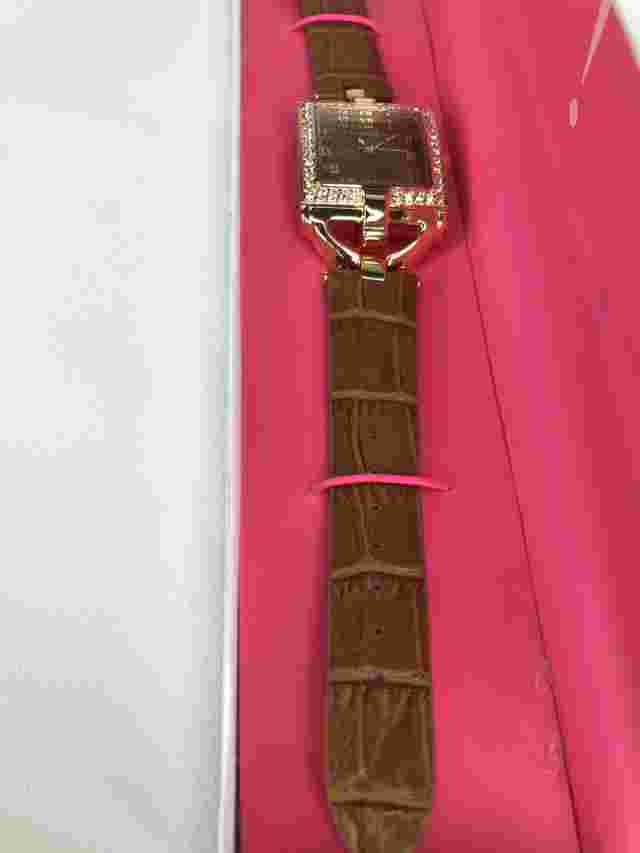 ISAAC MIZRAHI LIVE IMZ665 WMS Gold/Brown Rhinestone PC21 Japan Mvmt Analog Watch