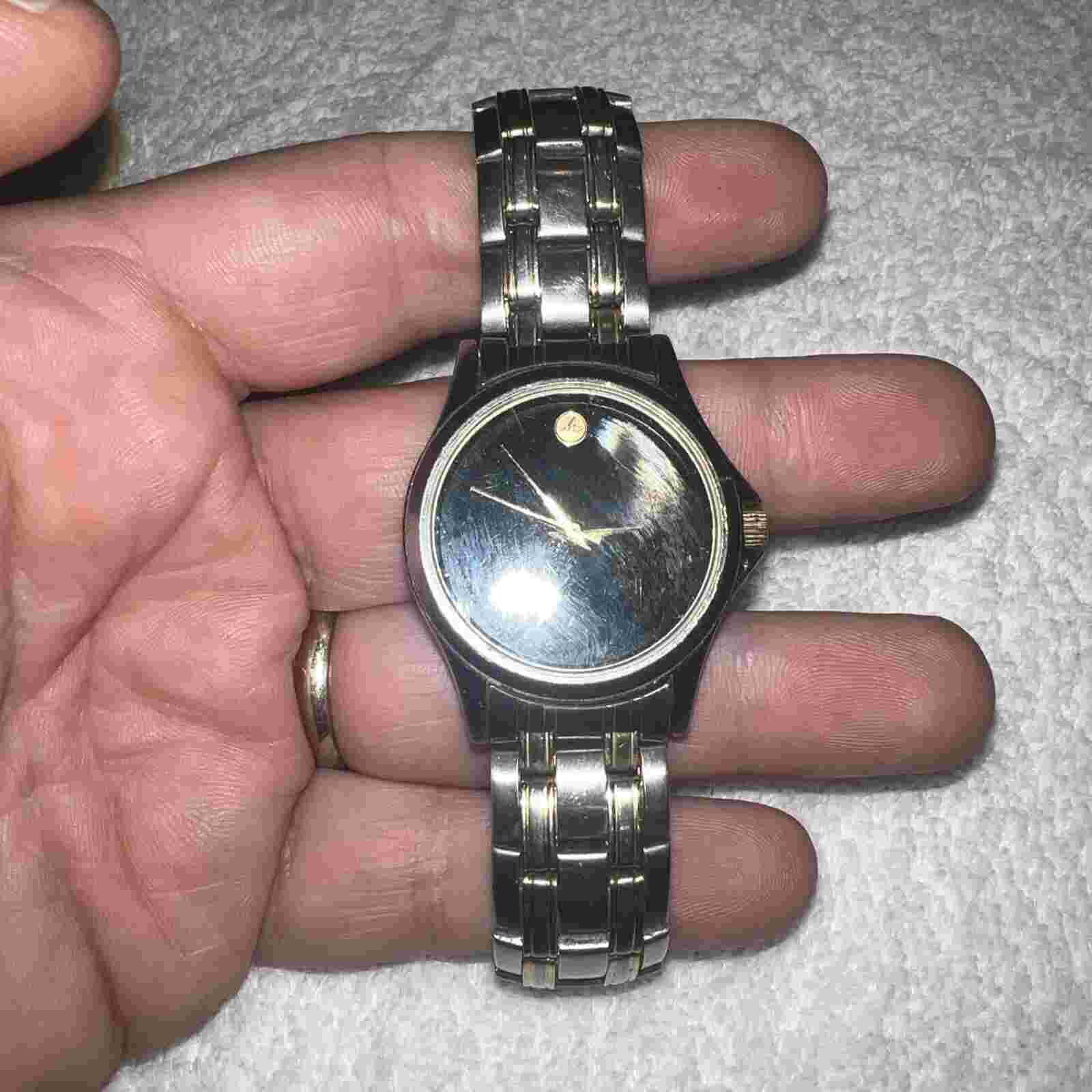 Mens Merona Round BLACK Face Watch Untested