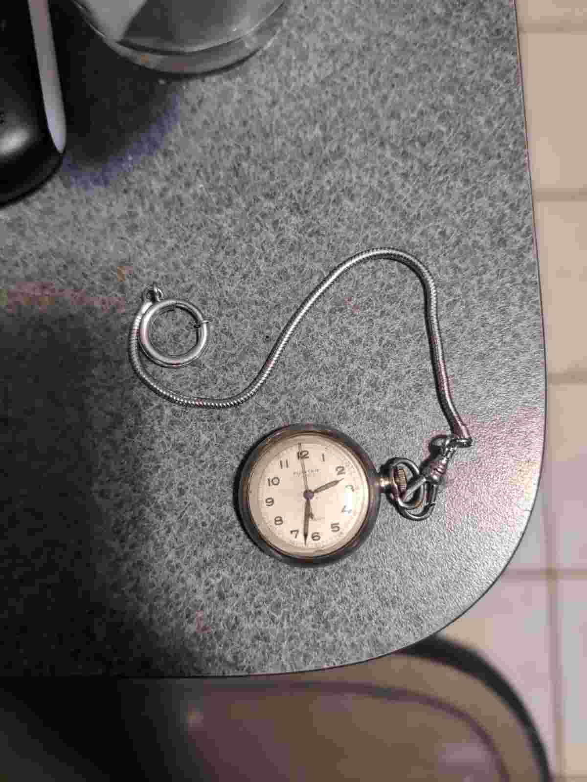 1910's Swiss Puritan/Ingersoll Solid Sterling Pocket Watch 17 Jewels, Running