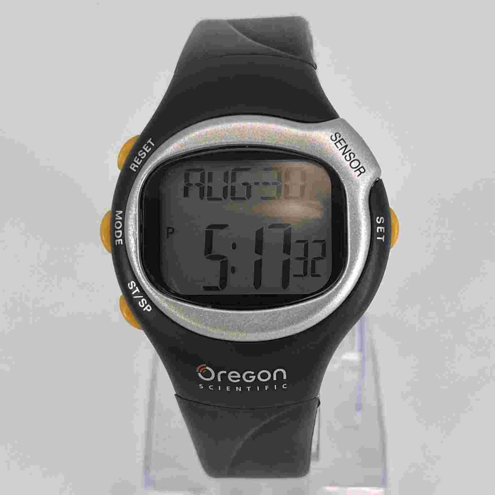 Oregon Scientific Two Tone Black Tone Quartz Digital Men's Watch RUNNING!