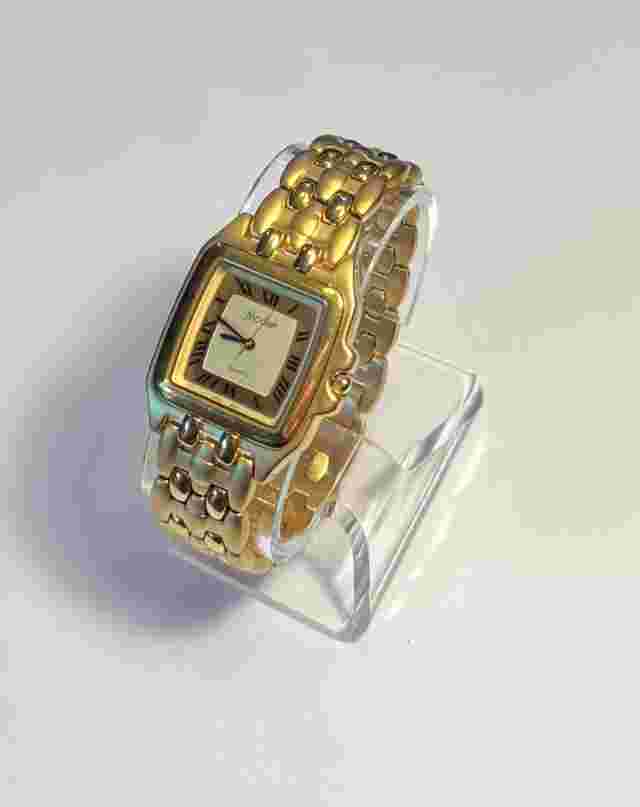 Nicolet Tank Watch Women 19mm Gold Tone NC 1012 05-2035 Battery 7.5
