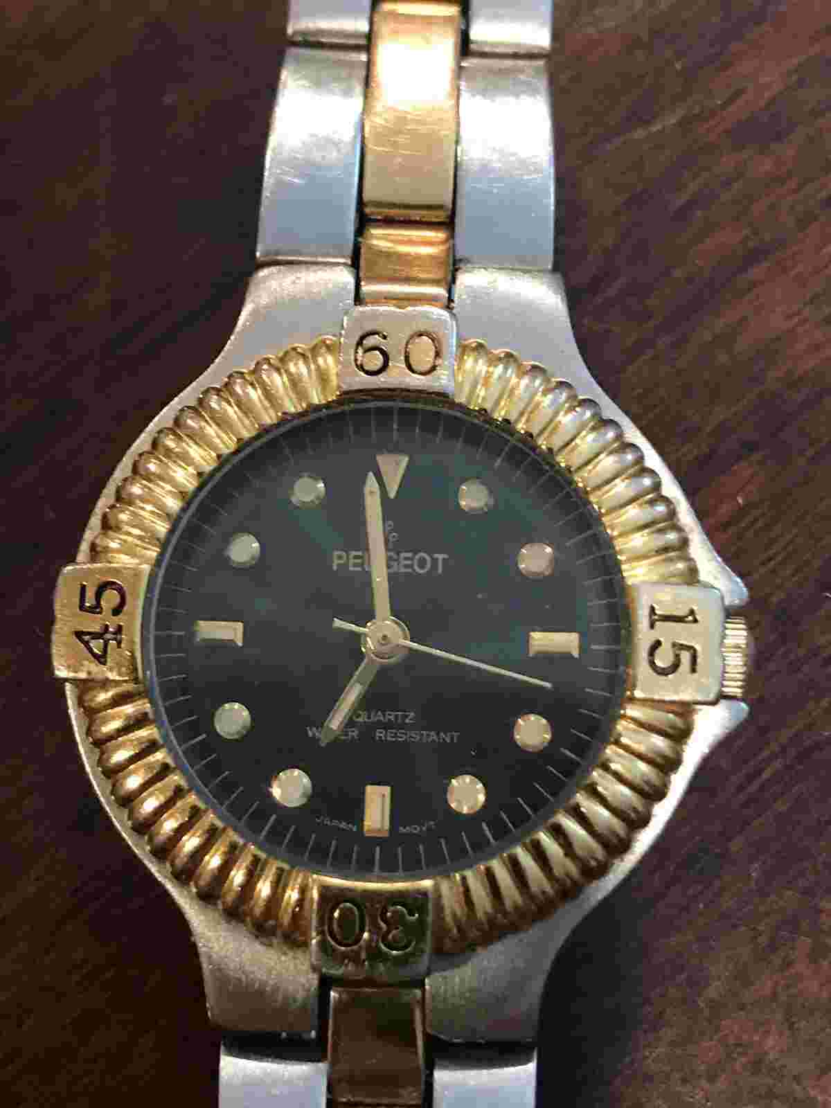 Peugeot Women's 182BL Two-tone Ribbed Bezel Watch