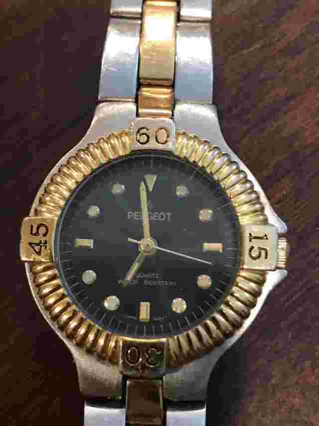 Peugeot Women's 182BL Two-tone Ribbed Bezel Watch