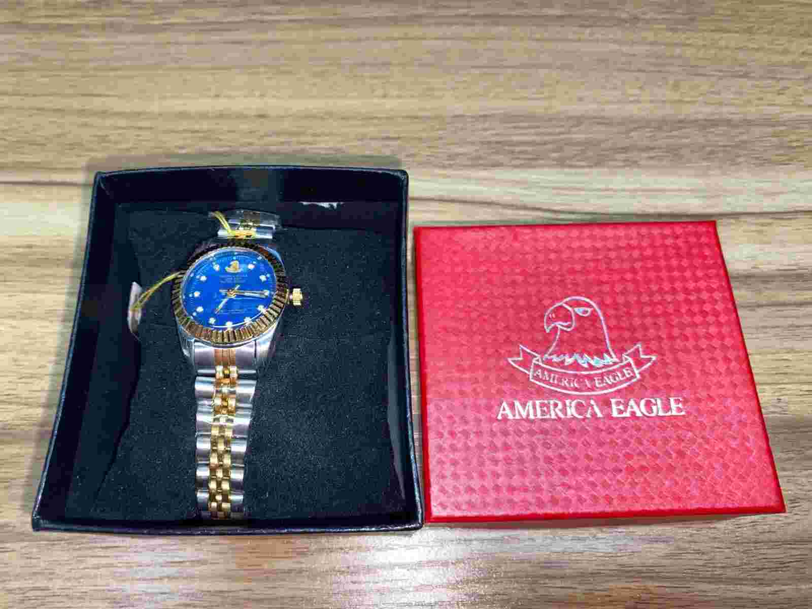 American Eagle Unisex Silver & Gold Standard Watch New Battery NIB Ship Fast