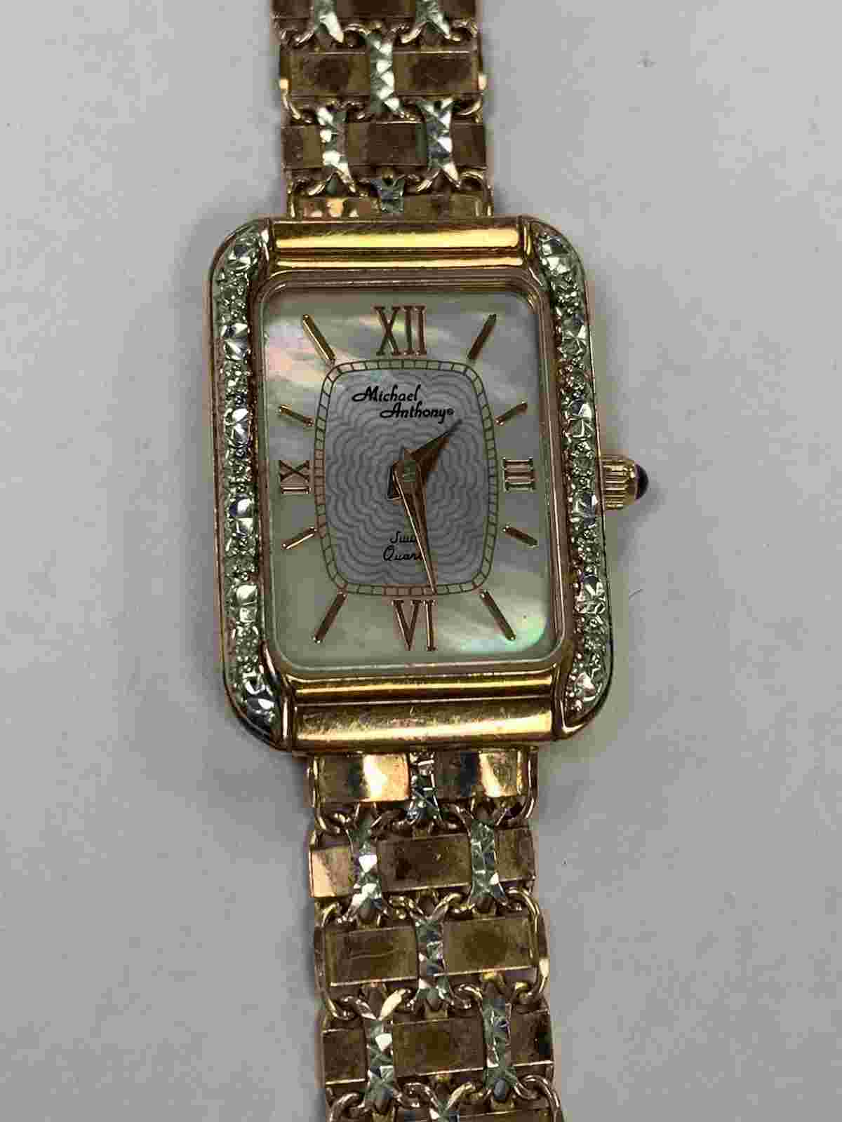 Michael Anthony 14k Rose & White Gold Swiss Quartz Ladies Watch 21.7 Grams 7.0"