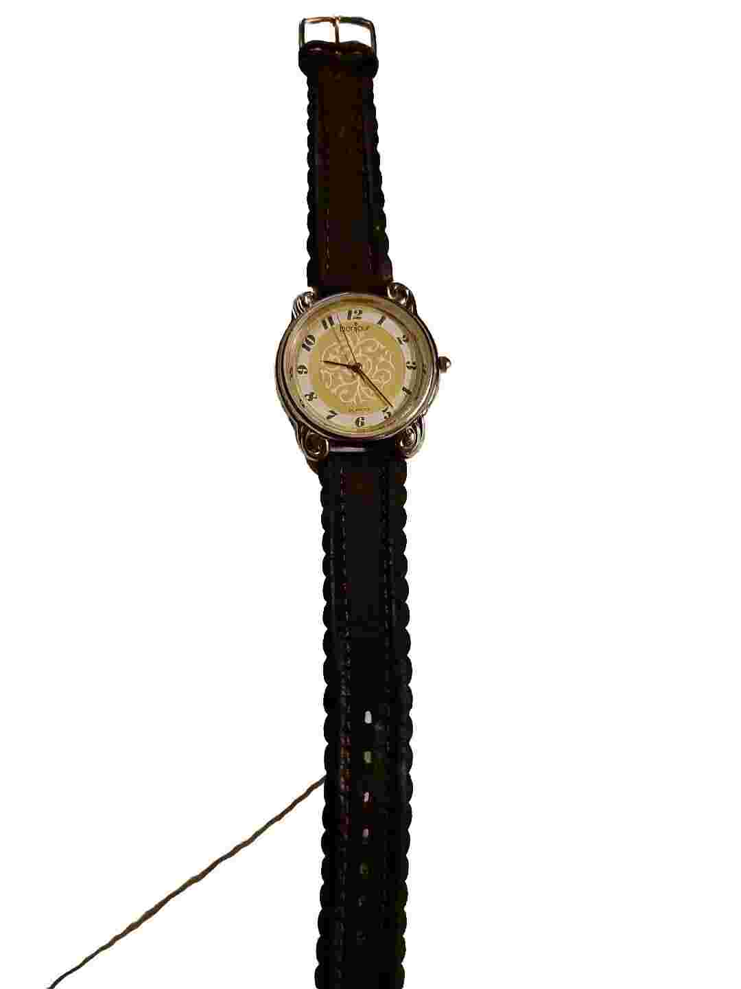 Bonjour Quartz French Elegant Art Deco Modern Watch for Men and Women Silver