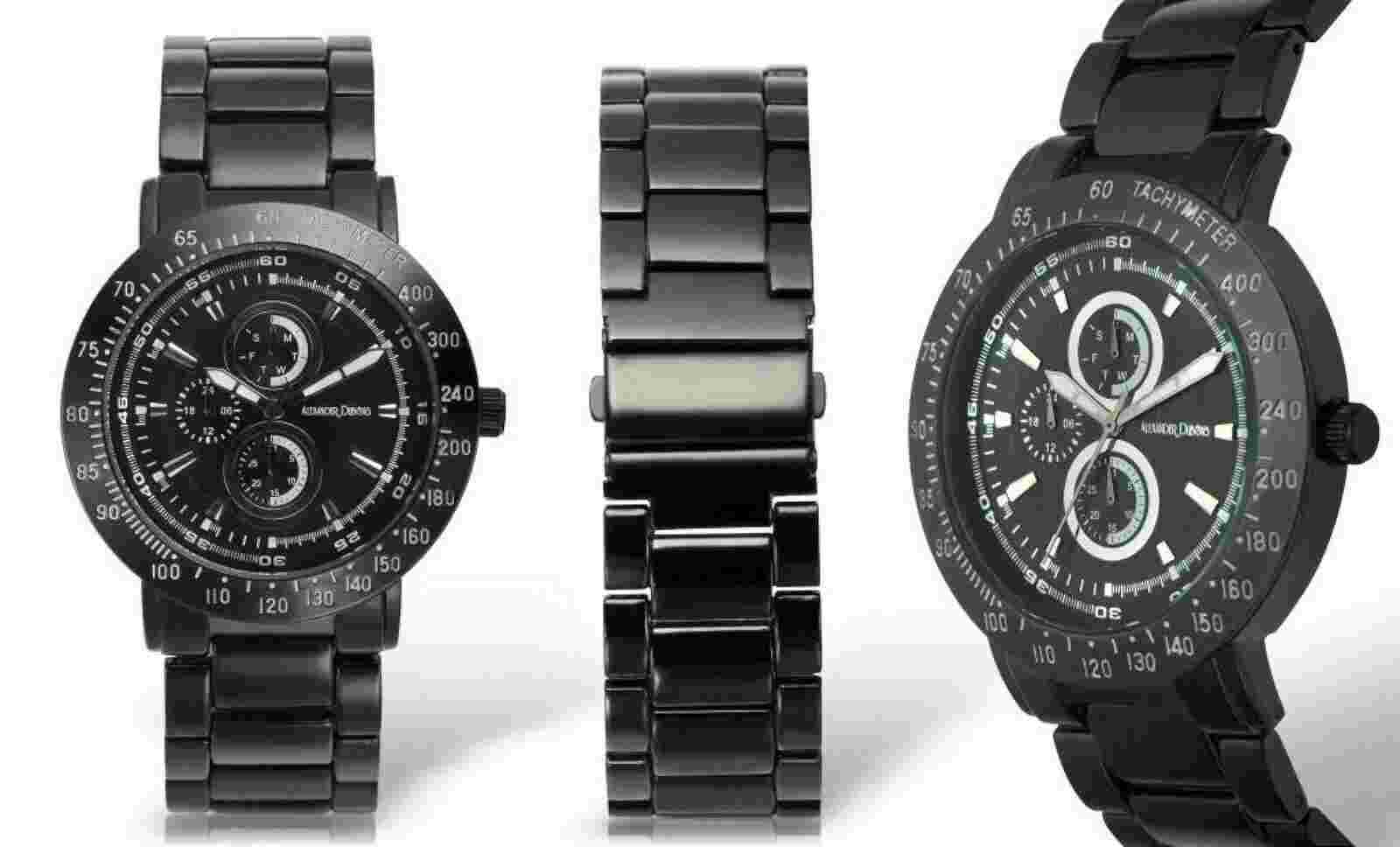 NEW Alexander Dubois J28 Men's Multi-Function Drome Coll. Black Dial Black Watch