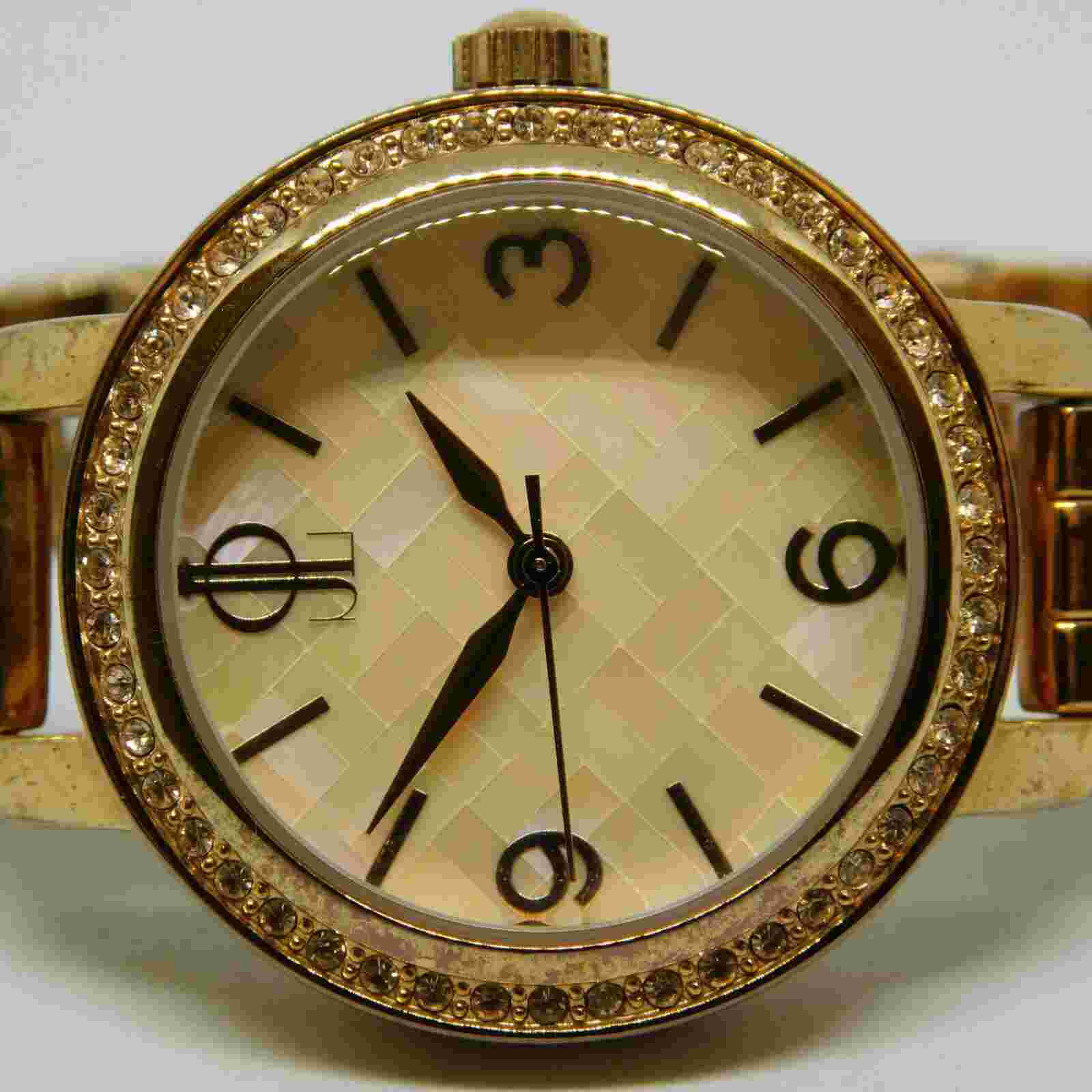 JLO Jennifer Lopez FMDJL533 Gold Tone Quartz Analog Ladies Watch Sz. 6"