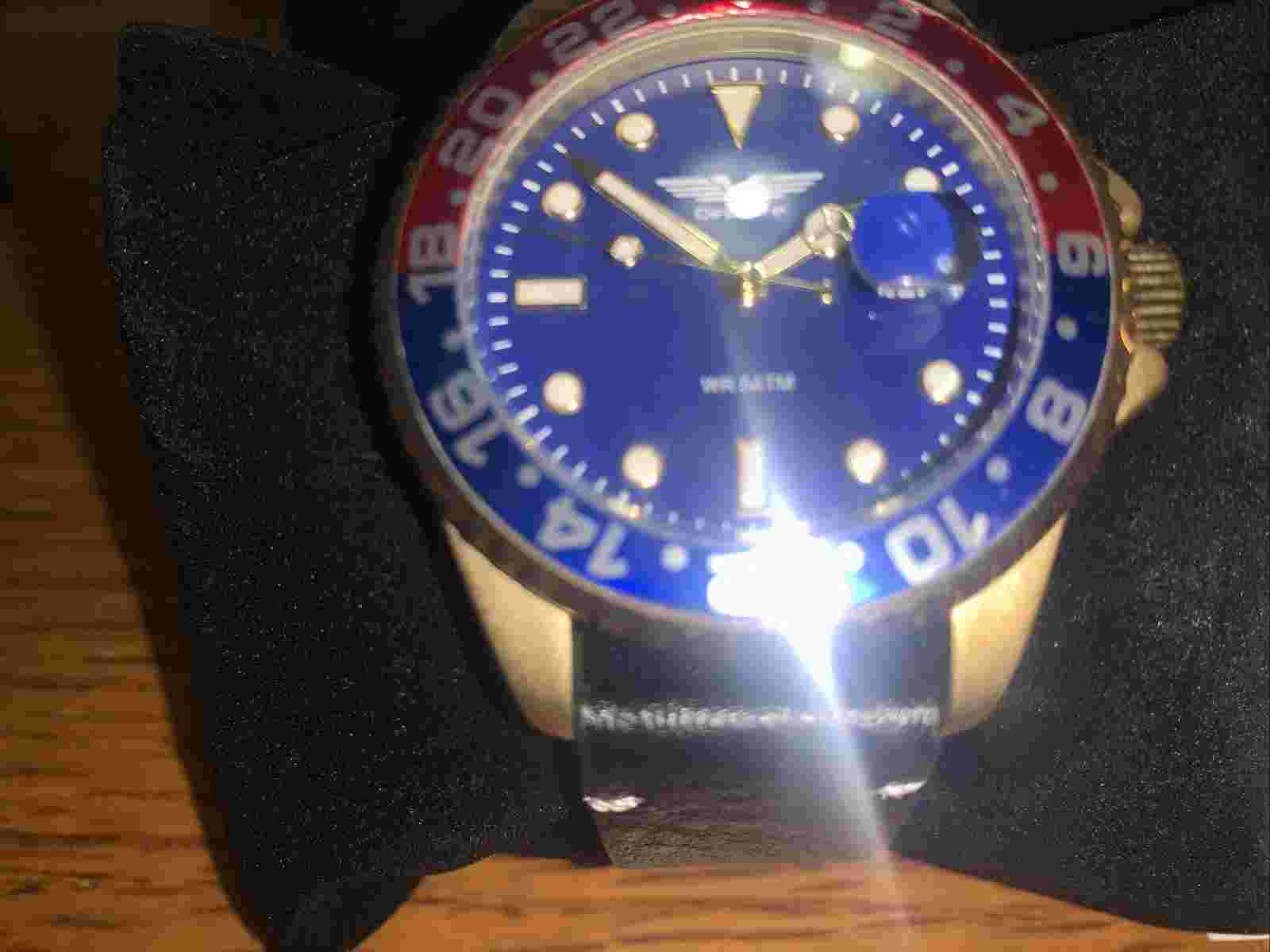 Bonheur West Deporte Pacific Diver Style mens watch w/ leather strap