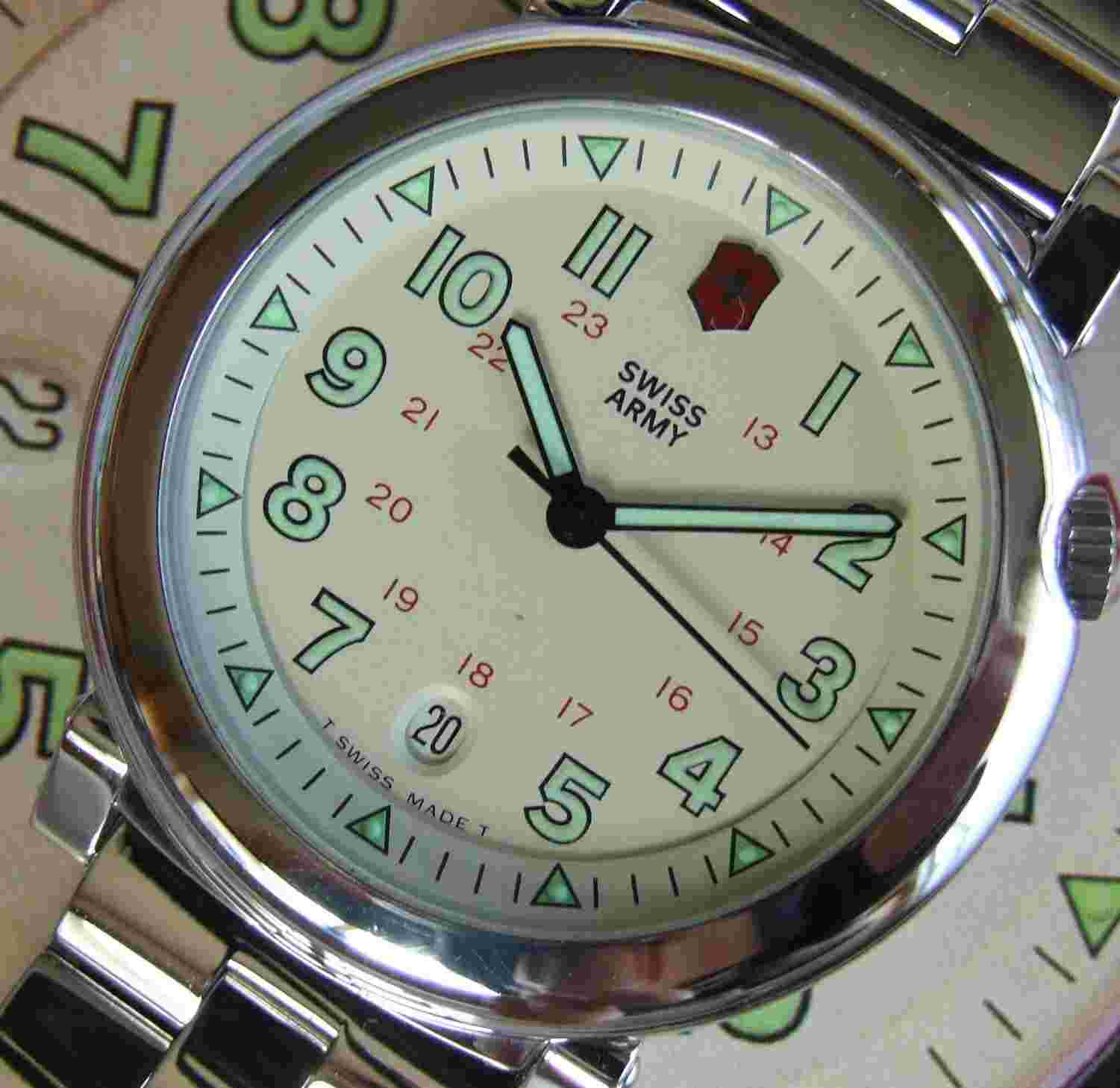 NOS/NIB ULTRA Rare Mens SWISS ARMY DELTA 2 Polished Watch~Cream Dial~SS Bracelet