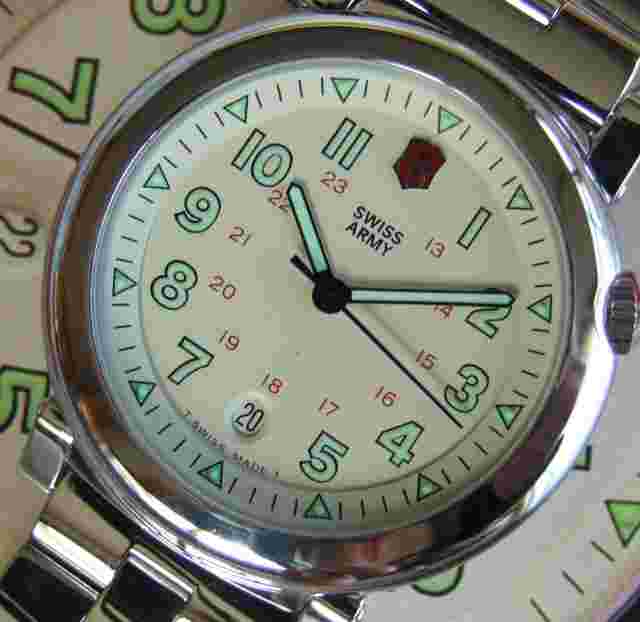 NOS/NIB ULTRA Rare Mens SWISS ARMY DELTA 2 Polished Watch~Cream Dial~SS Bracelet