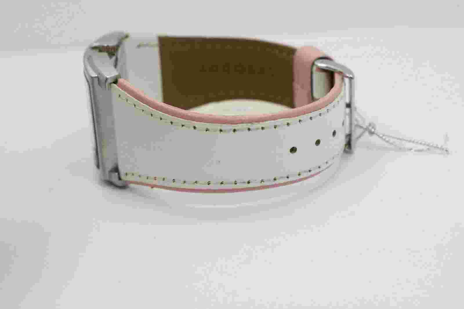 Womens Tokyo Bay White Pink Leather Odd Shape Watch New Battery