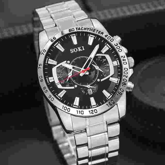 Men's Watch + Strap Strap Stainless Steel Quartz Jewelry Luminous Date