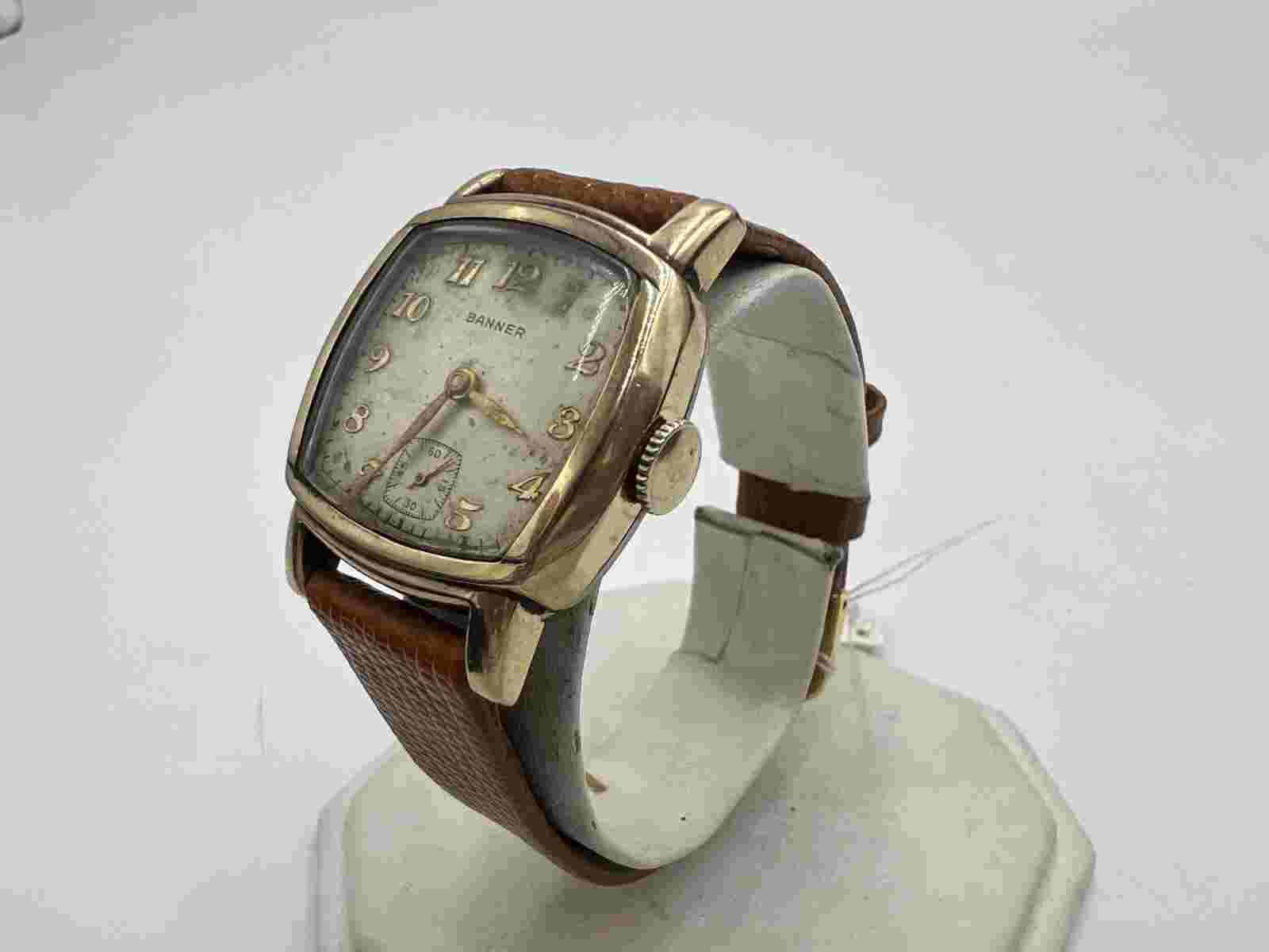 u197 Banner 1940s Manual Wind Gold Tone Watch