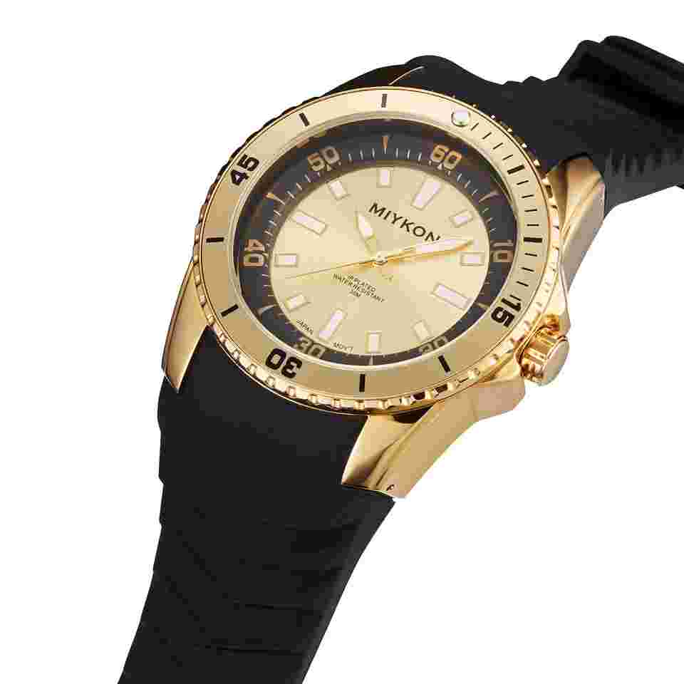 Miykon Men’s Watch Japanese Seiko Quartz Casual Silicone Gold, B2G26, Superb