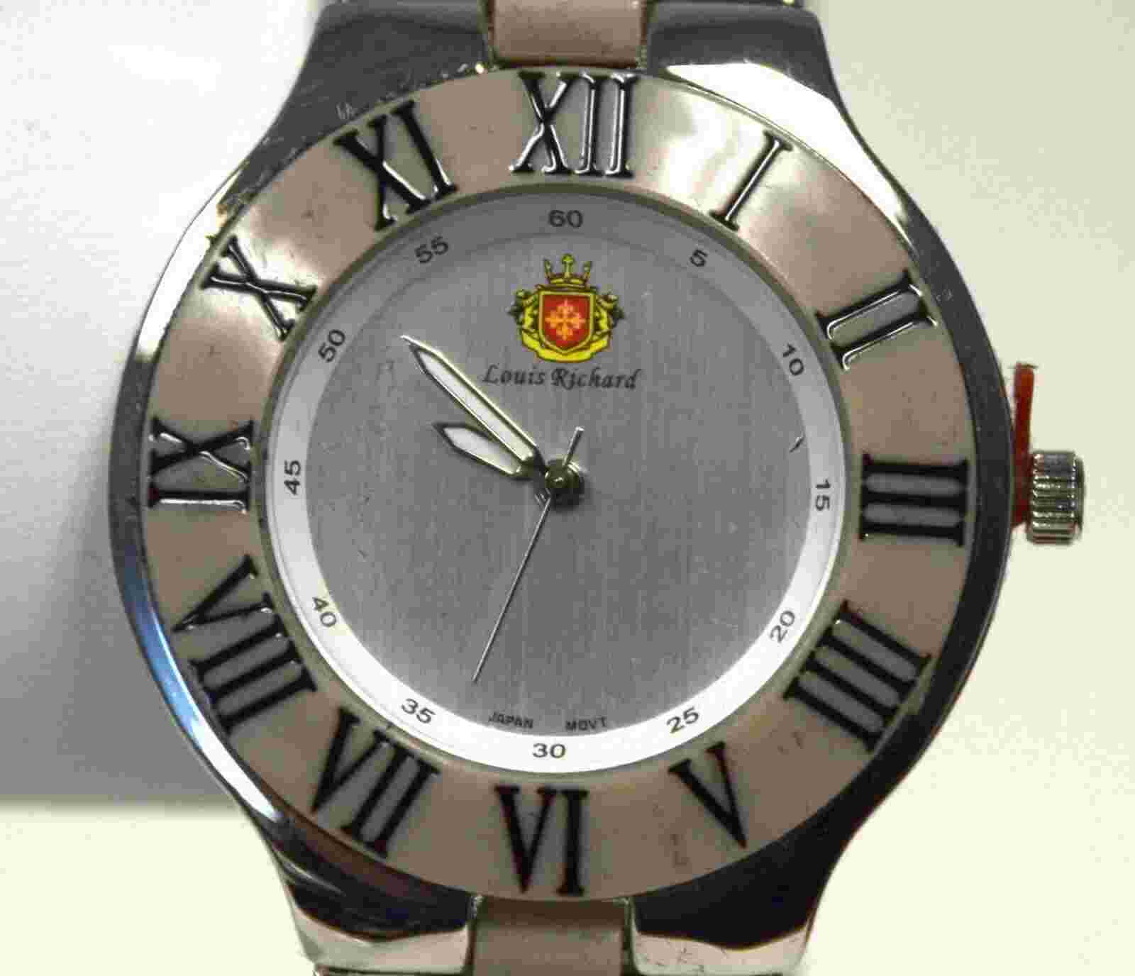 NEW Louis Richard 9228 Women's Rivoli Series Brushed Silver / Off-White Watch