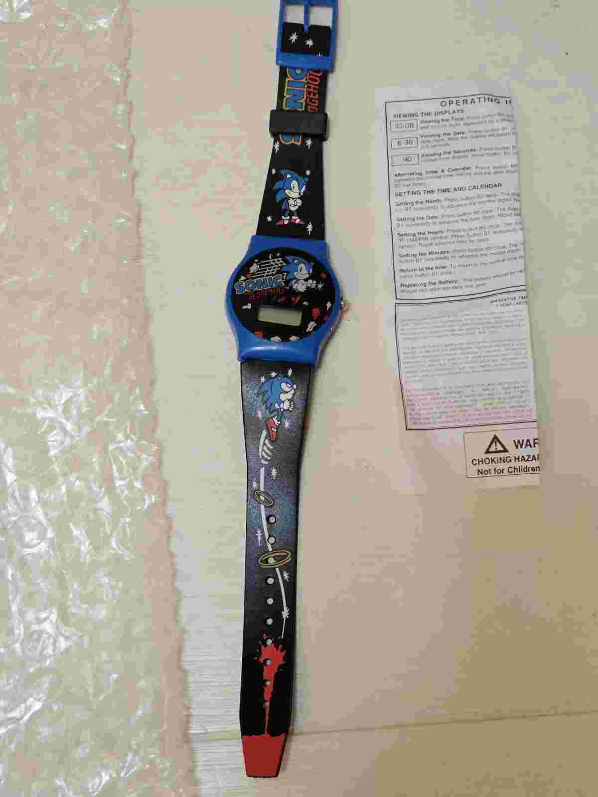 Vintage Sonic The Hedgehog 1995 Watch Blue New Adult Sized Rare