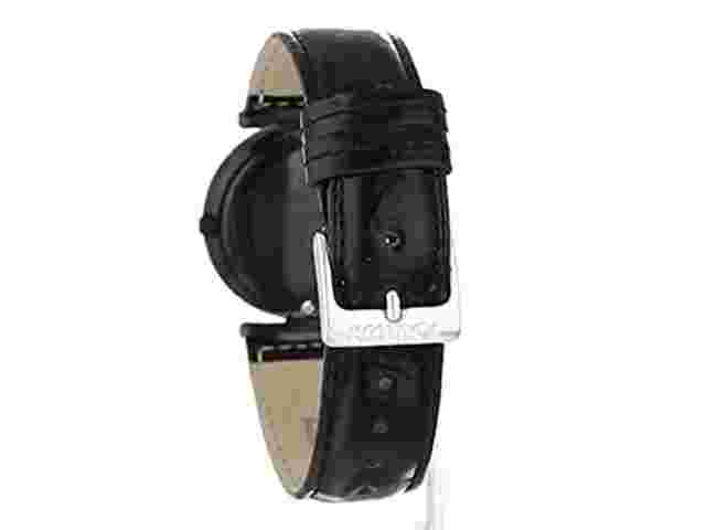 Jowissa Women's J1.023.M Safira 99 Black Faceted Bezel Leather Strap