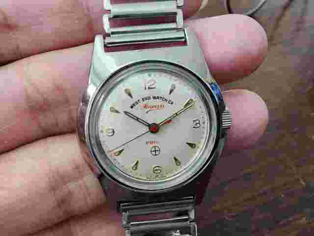 WEST END WATCH SOWAR MILITARY WINDING CREAM DIAL GENTS.