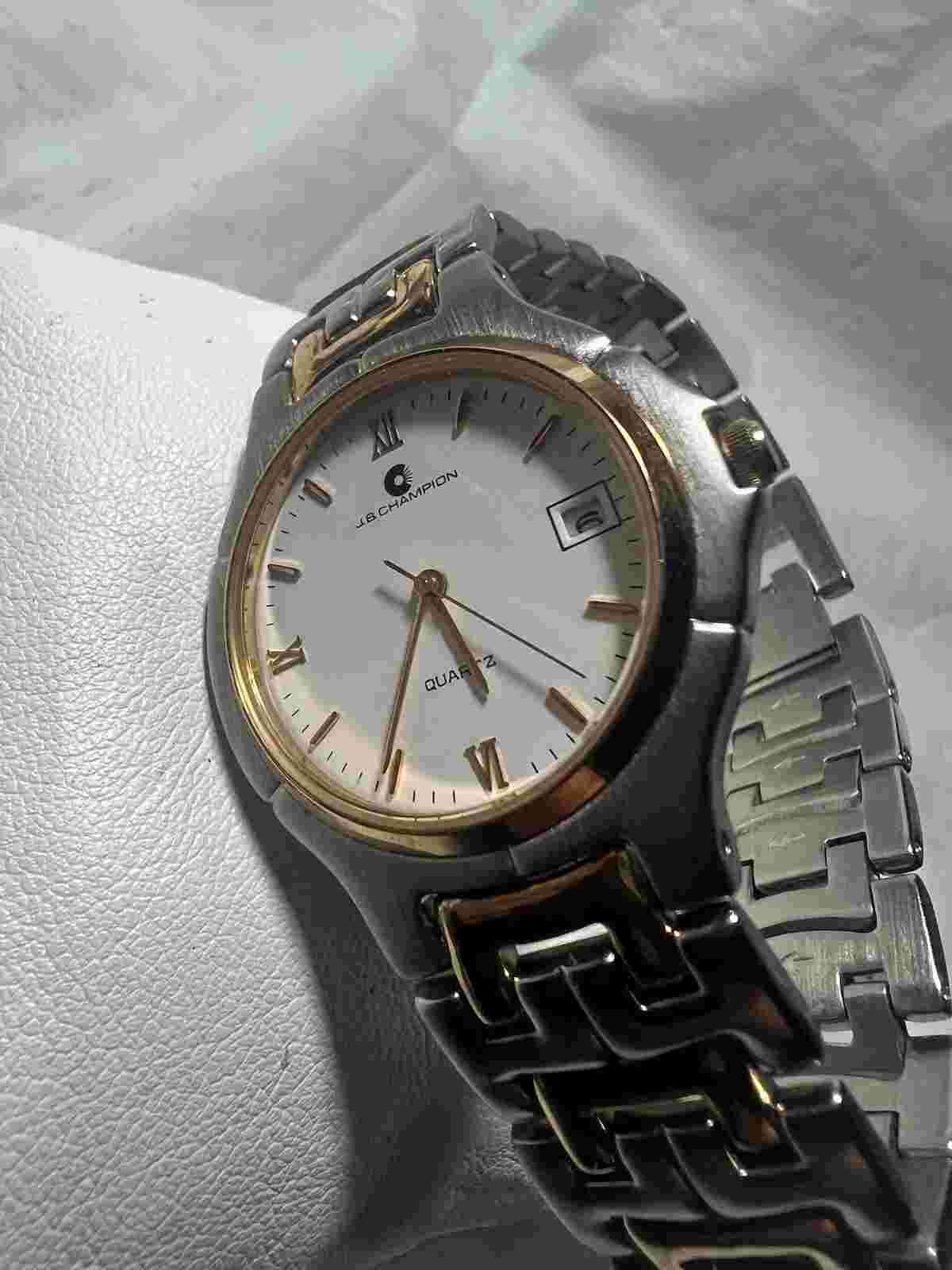 Jb Champion Quartz, Date, Gold Plated,35mm Case, Unisex,on Sale
