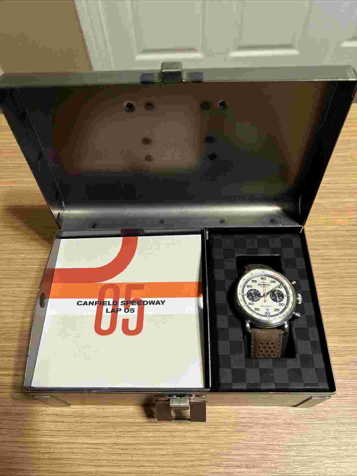 Shinola Canfield Speedway  Lap 05 Limited Edition 44mm Chrono Watch BNIB 277/500