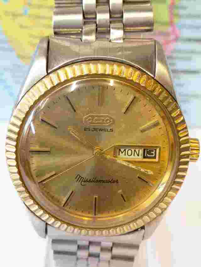 OCTO MISSILEMASTER AUTOMATIC 25 JEWELS 6337/3-3 MEN'S FULL WORKING ALL ORG. VTG.