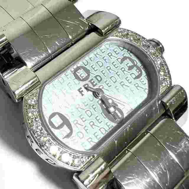 Used FRED Womens Wrist Watch Move One  14P Bezel Diamond Quartz Steel