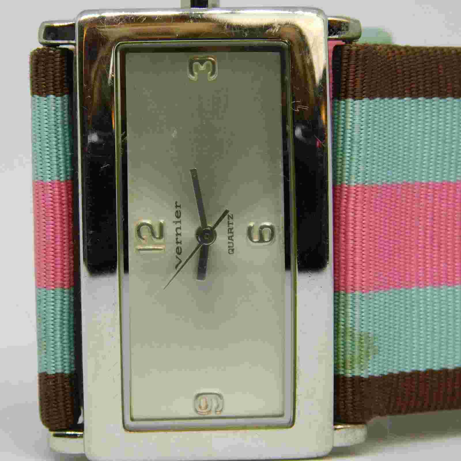 Vernier by 7 West Genuine Leather Quartz Analog Women's Watch New Battery