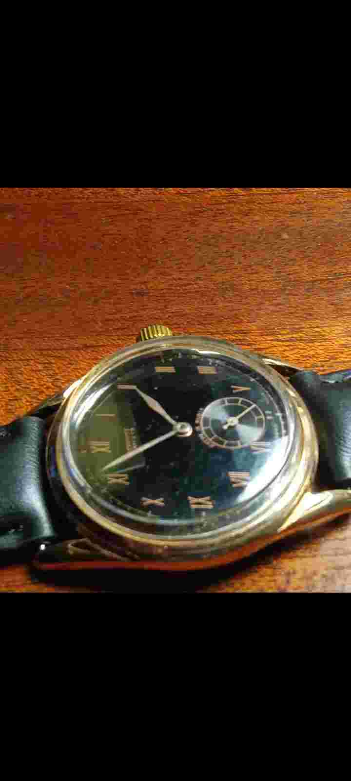 40's Pierpont Black Dial, Sub Seconds Dial Men's 15 Jewel Swiss Watch Classic