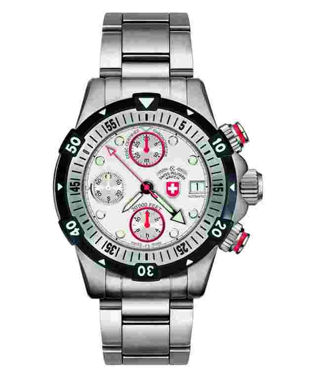 CX Swiss Military 20000 ft Diving Watch Guinness Record ETA 7750 COSC Sil