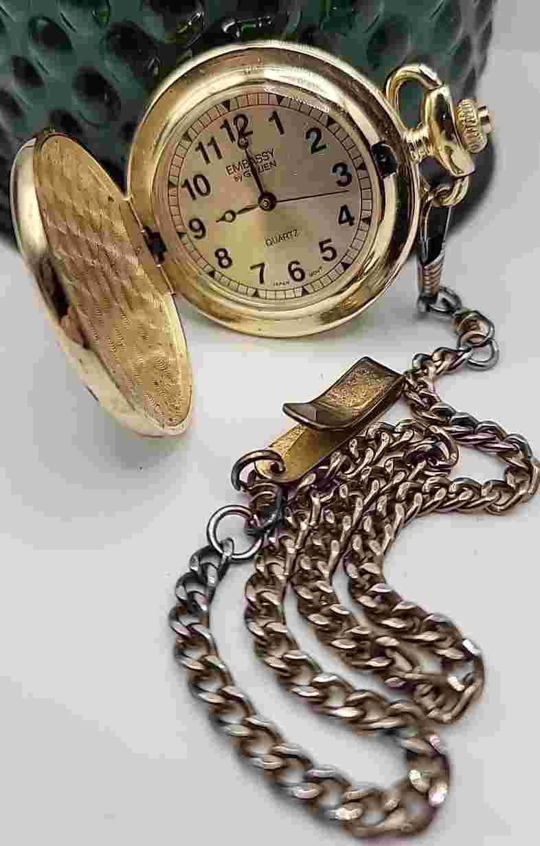 Embassy by Gruen Pocket Watch Motorcycle on Case