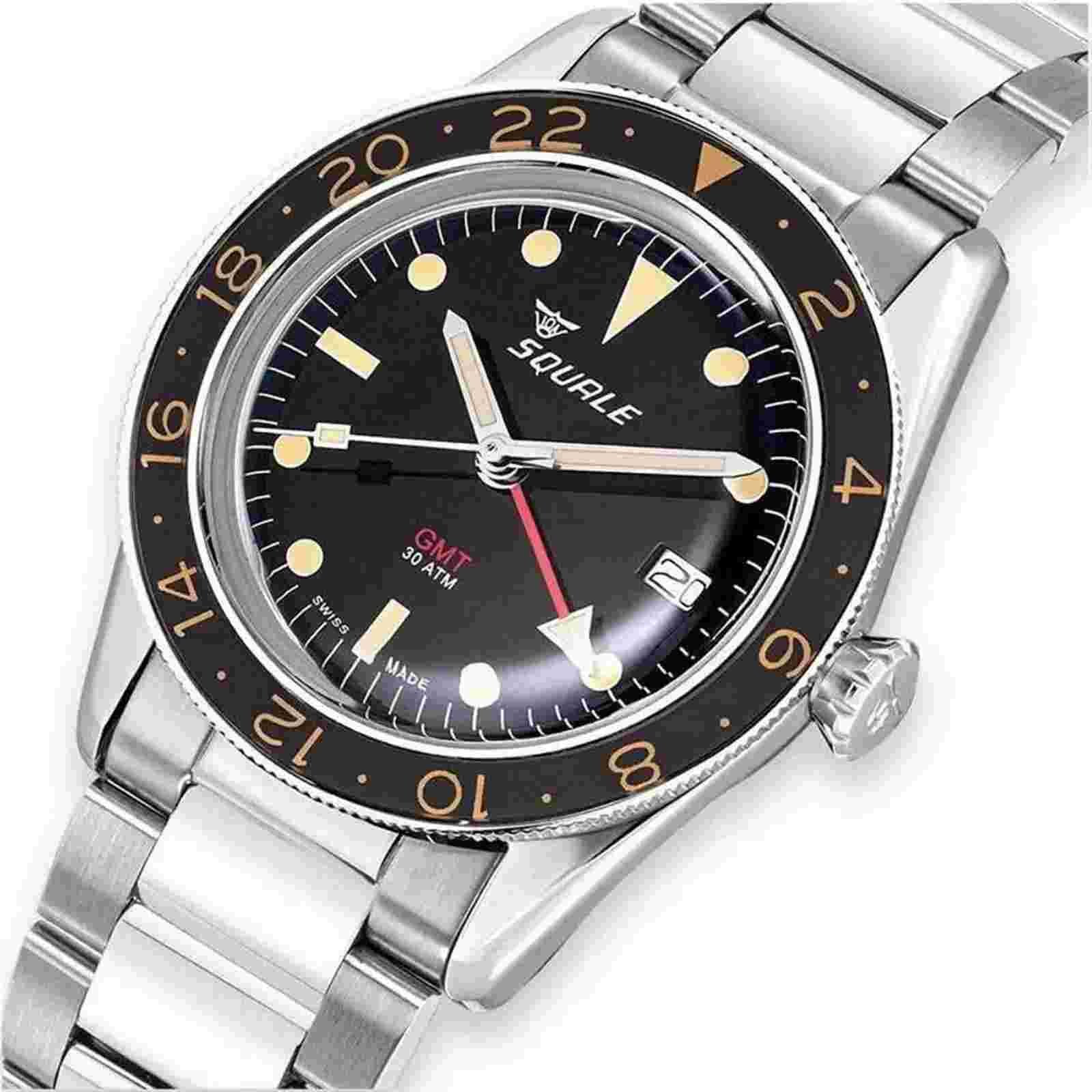 Squale SUB39GMTV.BR22 GMT Vintage Bracelet Wristwatch