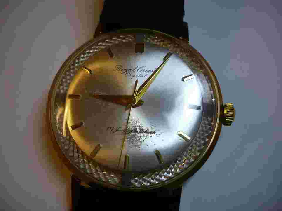 Royal Orient Crystal 19 Jewels Leather Strap Analog Watch Deadstock