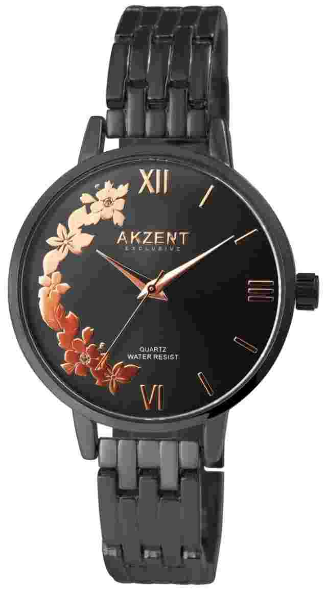 Elegante Akzent Damen Uhr Rosègold Blumen Analog Metall Armband Frauen Quarz