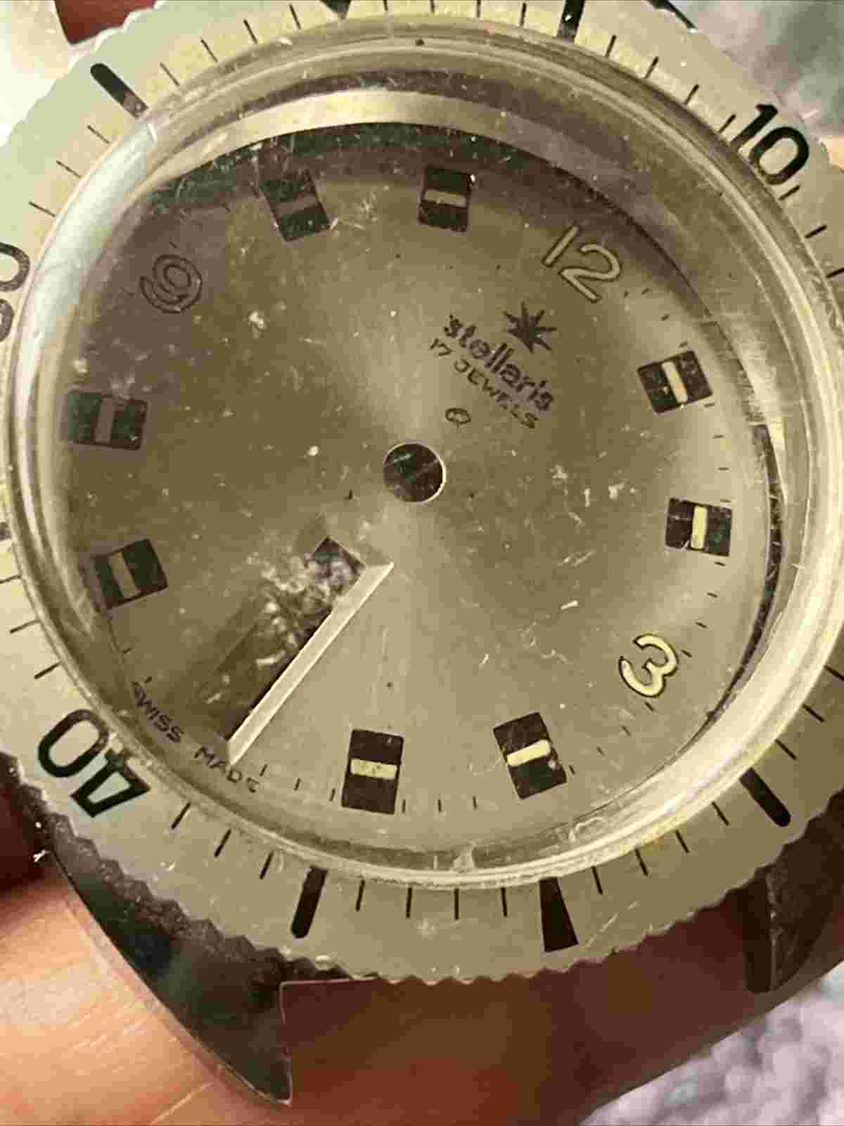 VINTAGE 1MENS STELLARS SKIN DIVER DIVE WATCH CASE For 17 JEWELS MANUAL 37MM