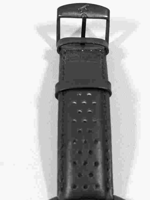 Fastrack Black Dial Round Case Black Leather Band Watch Mens