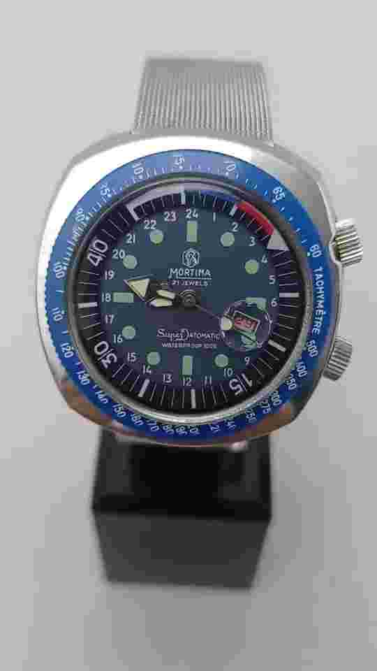 Mortima Super Datomatic 21 Jewels Rare 2 Crown Vintage 70s Excellent Very RARE