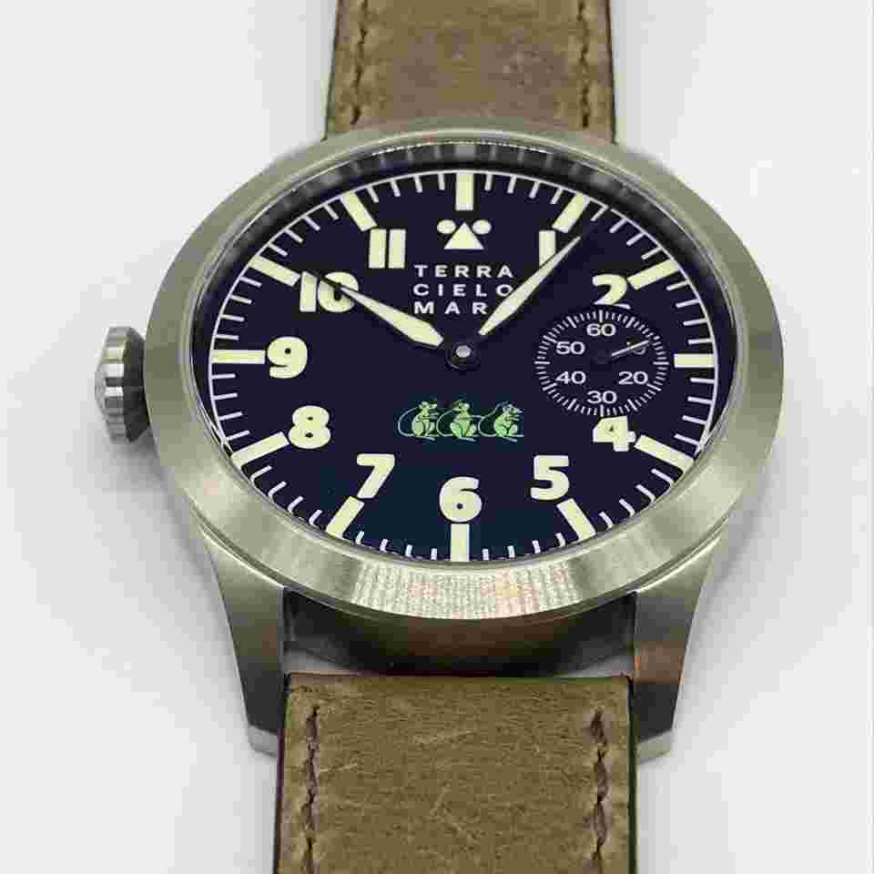 Terraci Cielomancino TCM Lefty Pilot Watch Italy Air Force Symbol Rare