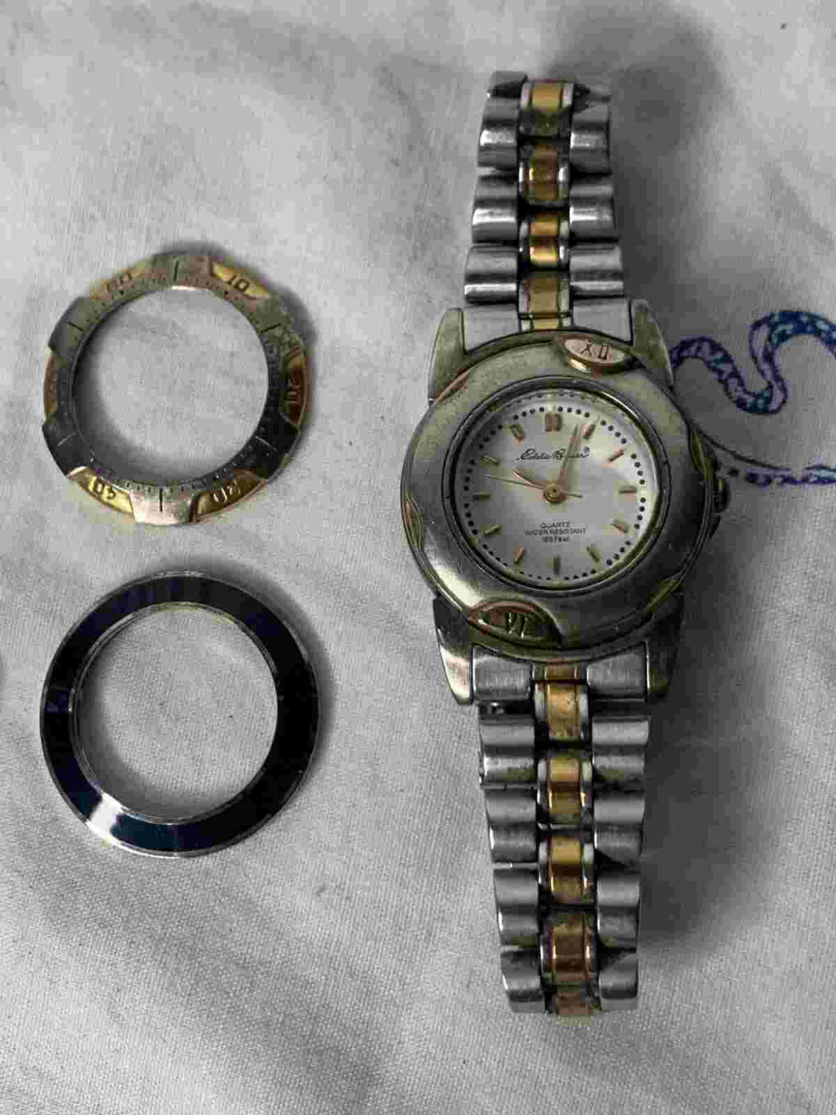 Vintage Eddie Bauer Combination Women Watch 3555 W/Case and Accessories (A3)