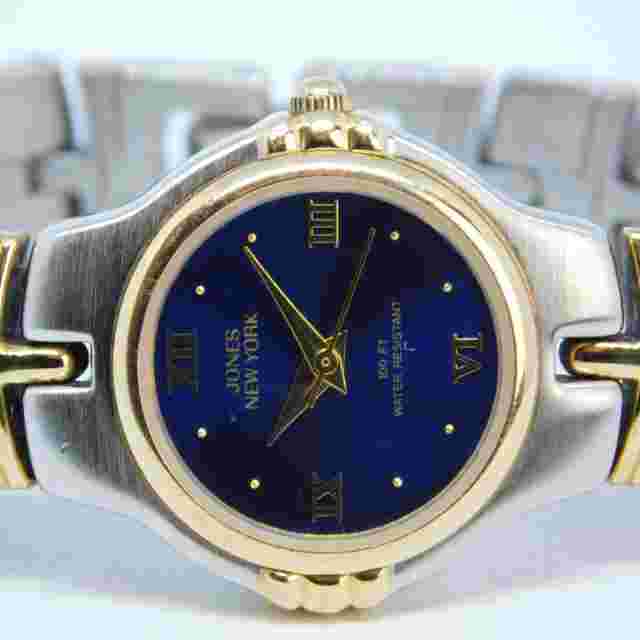 JONES NEW YORK 70155 Two Tone Quartz Analog Women's Watch Sz. 6 1/4" New Battery