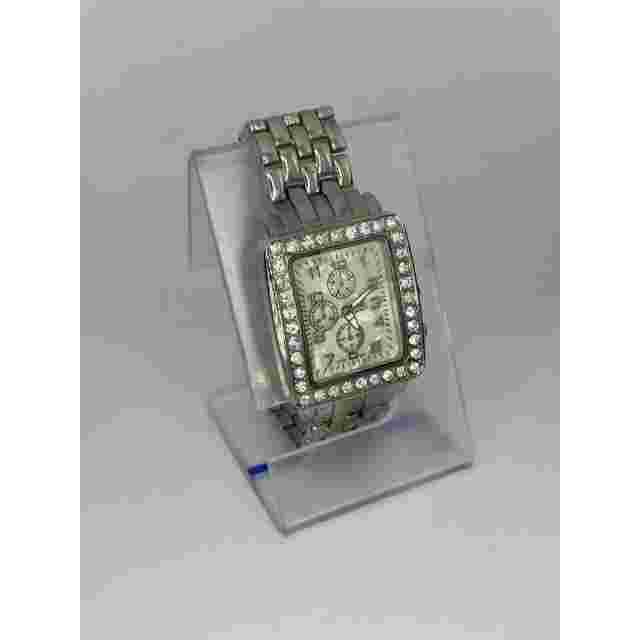 NY&C Silver Tone Rectangle Women's Watch, Faux Diamond, Bling, Bracelet
