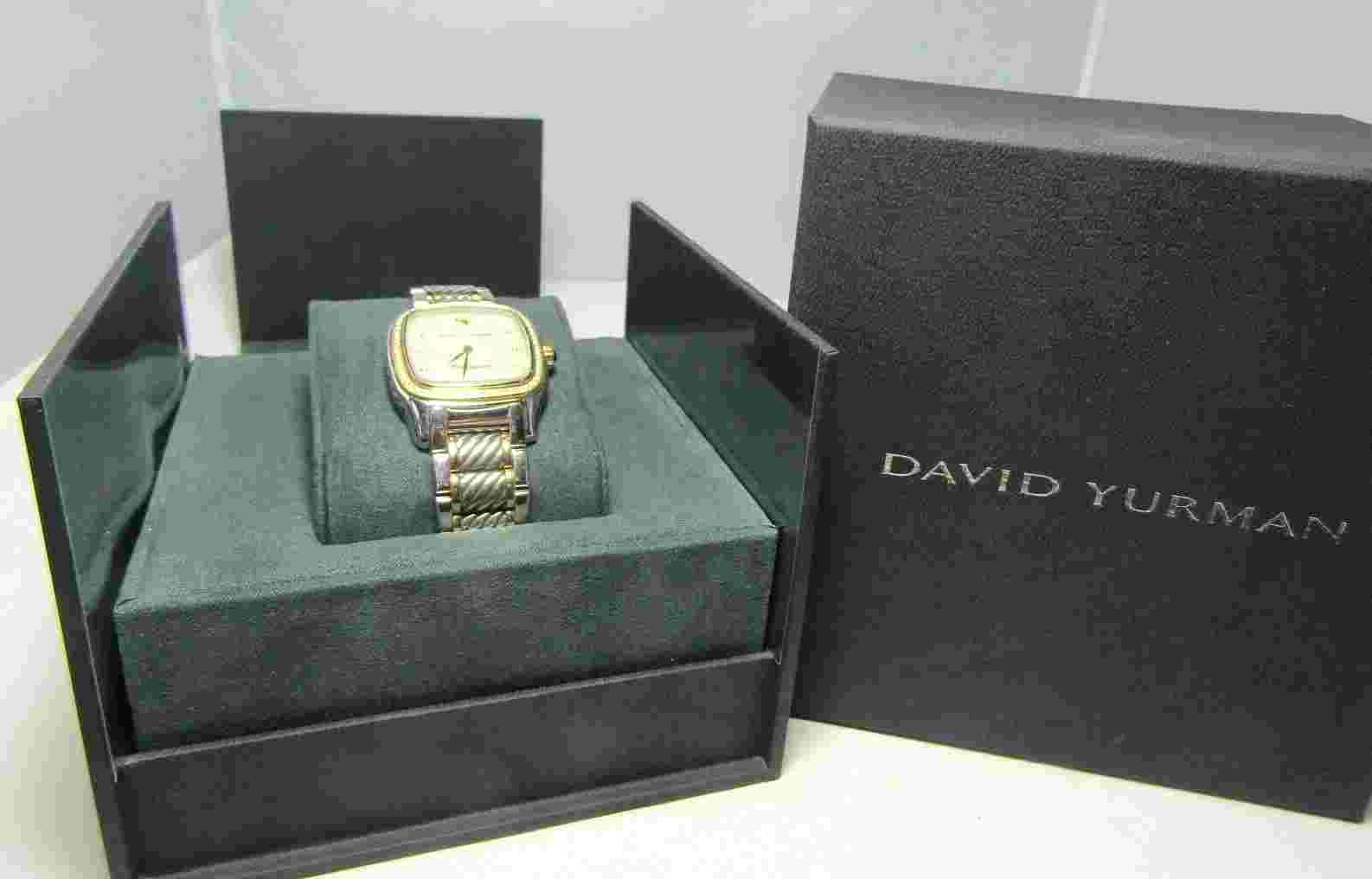 David Yurman Sterling Silver & 18K Gold 32MM MOP Face Diamond Bezel Watch