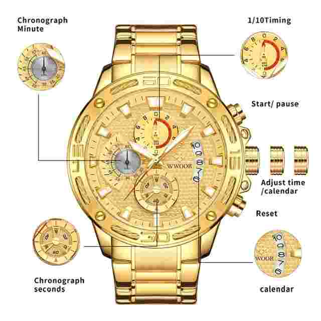 Reloj de Marca de Lujo Militar Relojes de Moda Para Hombres Acero Inoxidable