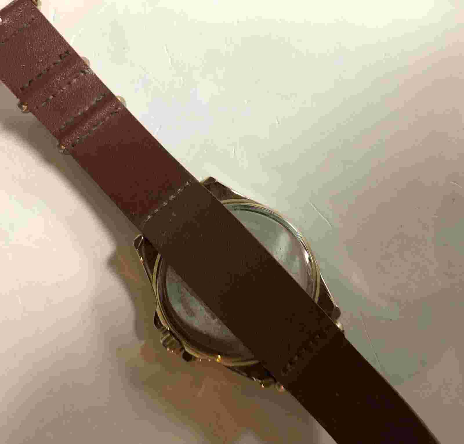 JOSEPH ABBOUD Mens Gray Faced Brown Leather Watch